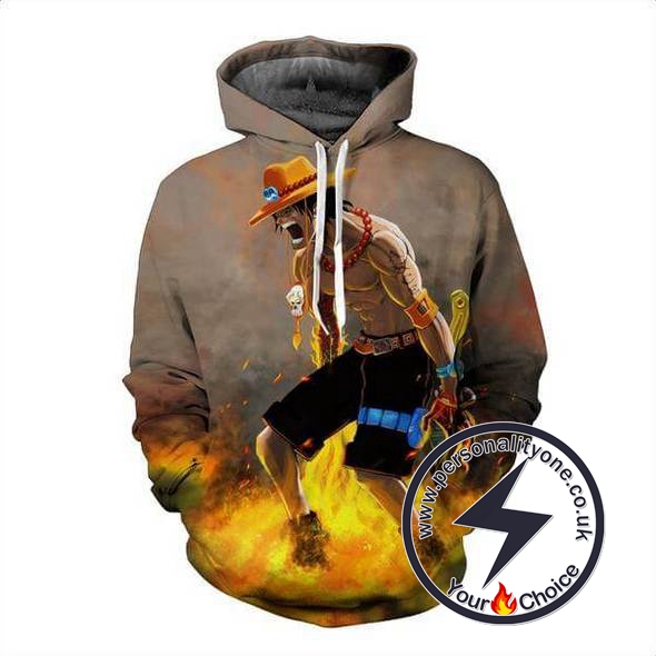 One Piece - Portgas D. Ace 3D - Hoodies